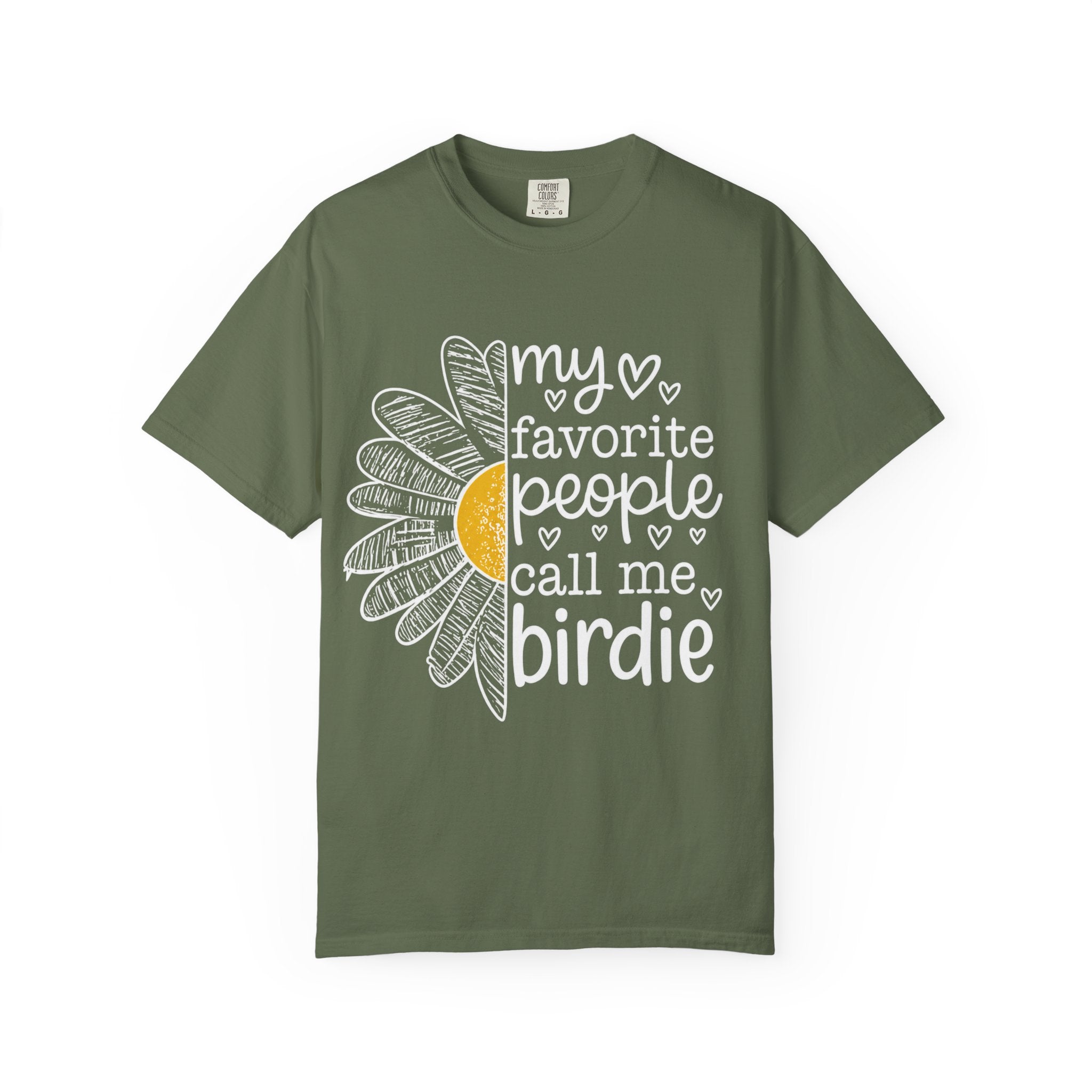T-Shirt — "My Favorite People Call Me Birdie" Floral Graphic Tee