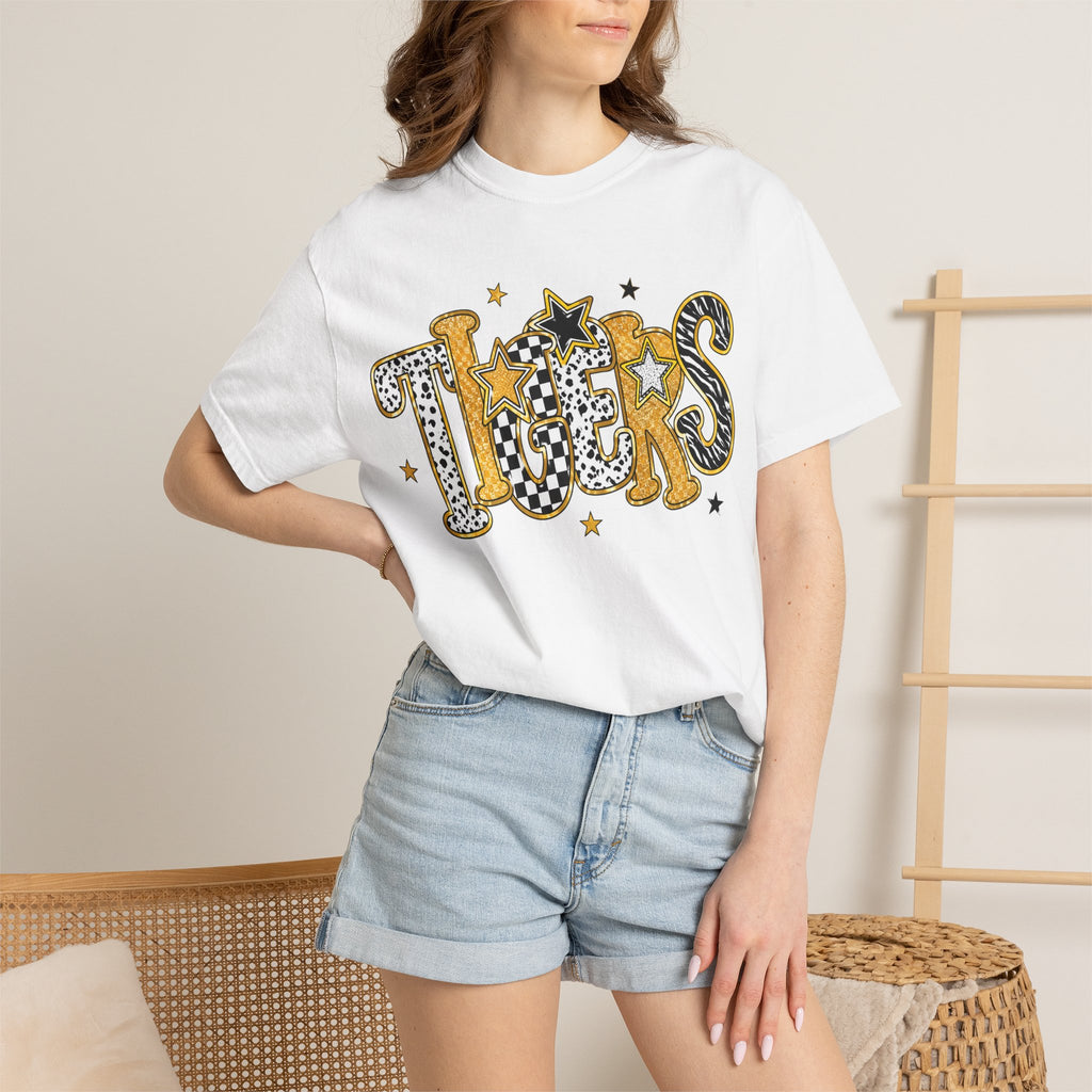 T-Shirt — 'Tigers' Retro Leopard Print Graphic Tee