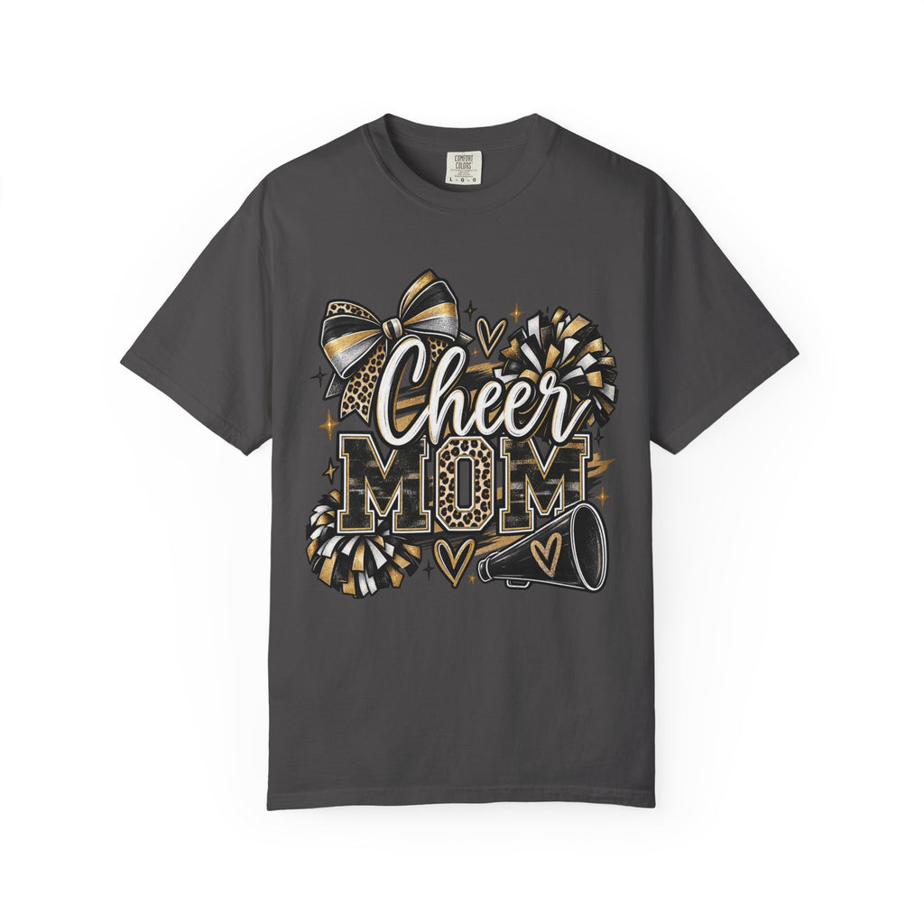 Cheer Mom T-Shirt — Pom-Pom & Megaphone Design for Cheerleading Parents