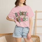 Broken Arrow Graphic T‑Shirt — Retro Patchwork Lettering Tee