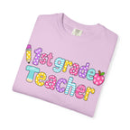 1st Grade Teacher T-Shirt — "Big Hearts Shape Little Minds" Colorful School Teacher Tee