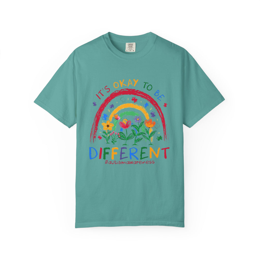 It's Okay To Be Different T-Shirt — Rainbow Autism Awareness Tee