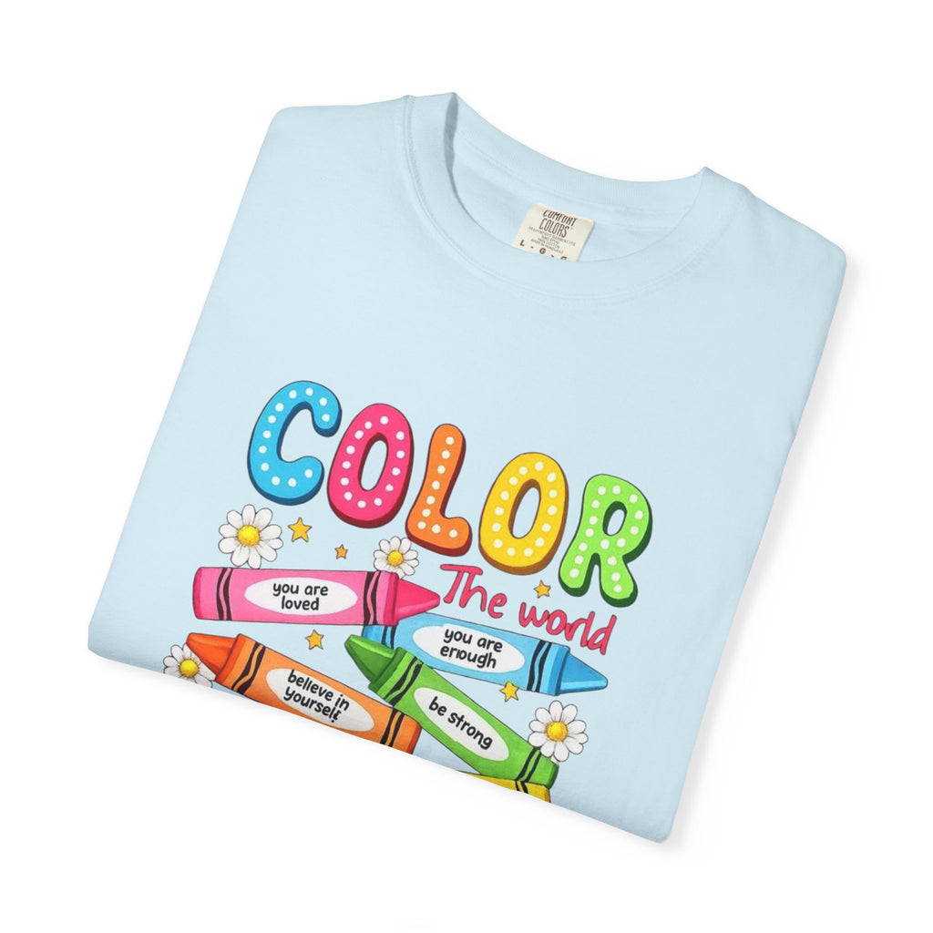 Kindness Crayons T-Shirt — "Color the World with Kindness" Kids Graphic Tee