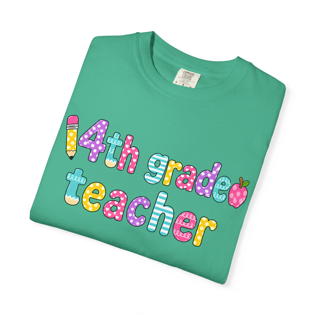 4nd grade Teacher T-Shirt — "Big Hearts Shape Little Minds" Colorful School Teacher Tee