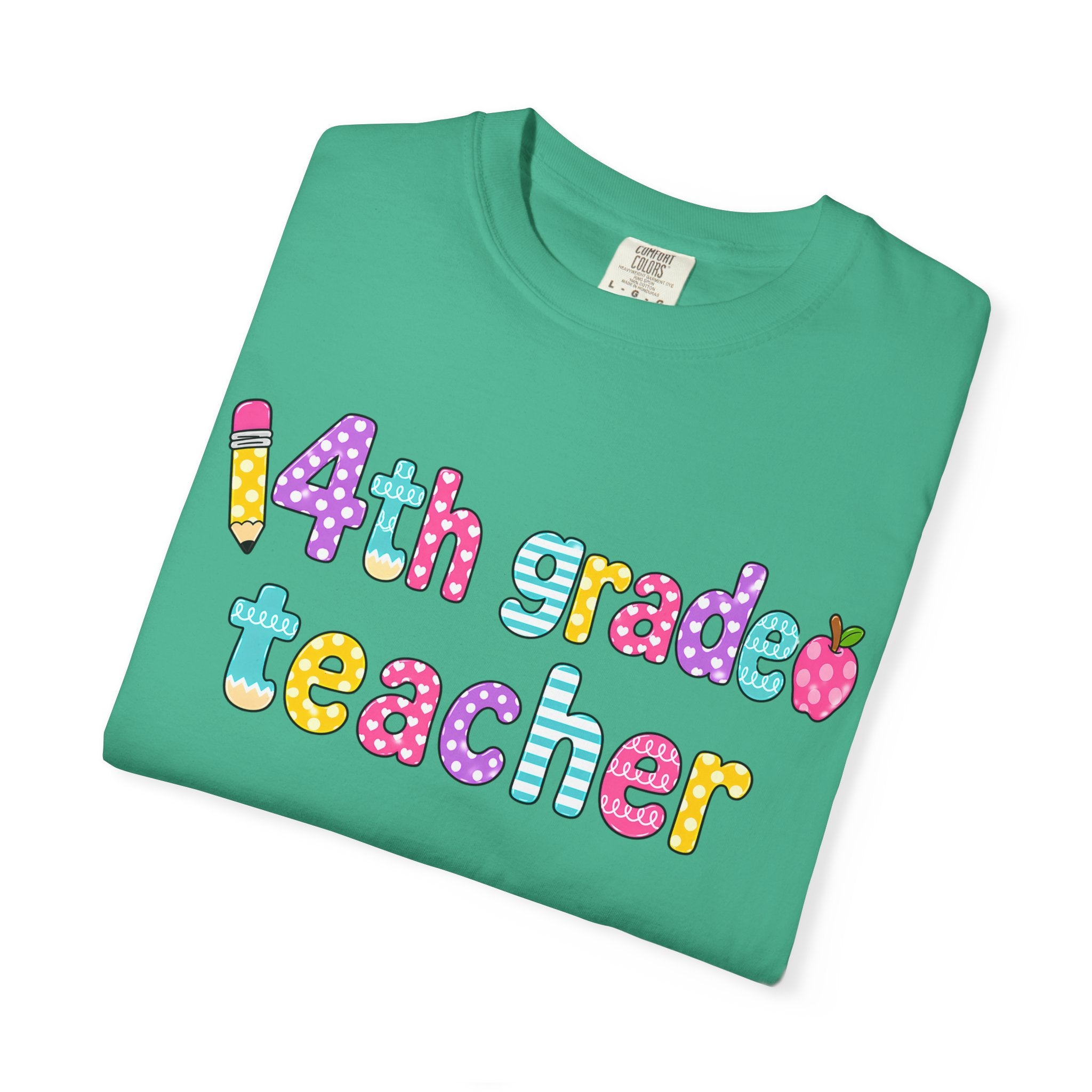 4nd grade Teacher T-Shirt — "Big Hearts Shape Little Minds" Colorful School Teacher Tee