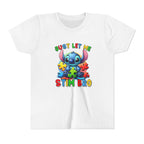 Youth Tee - 'Just Let Me Stim Bro' Cute Stitch Autism Puzzle Pieces