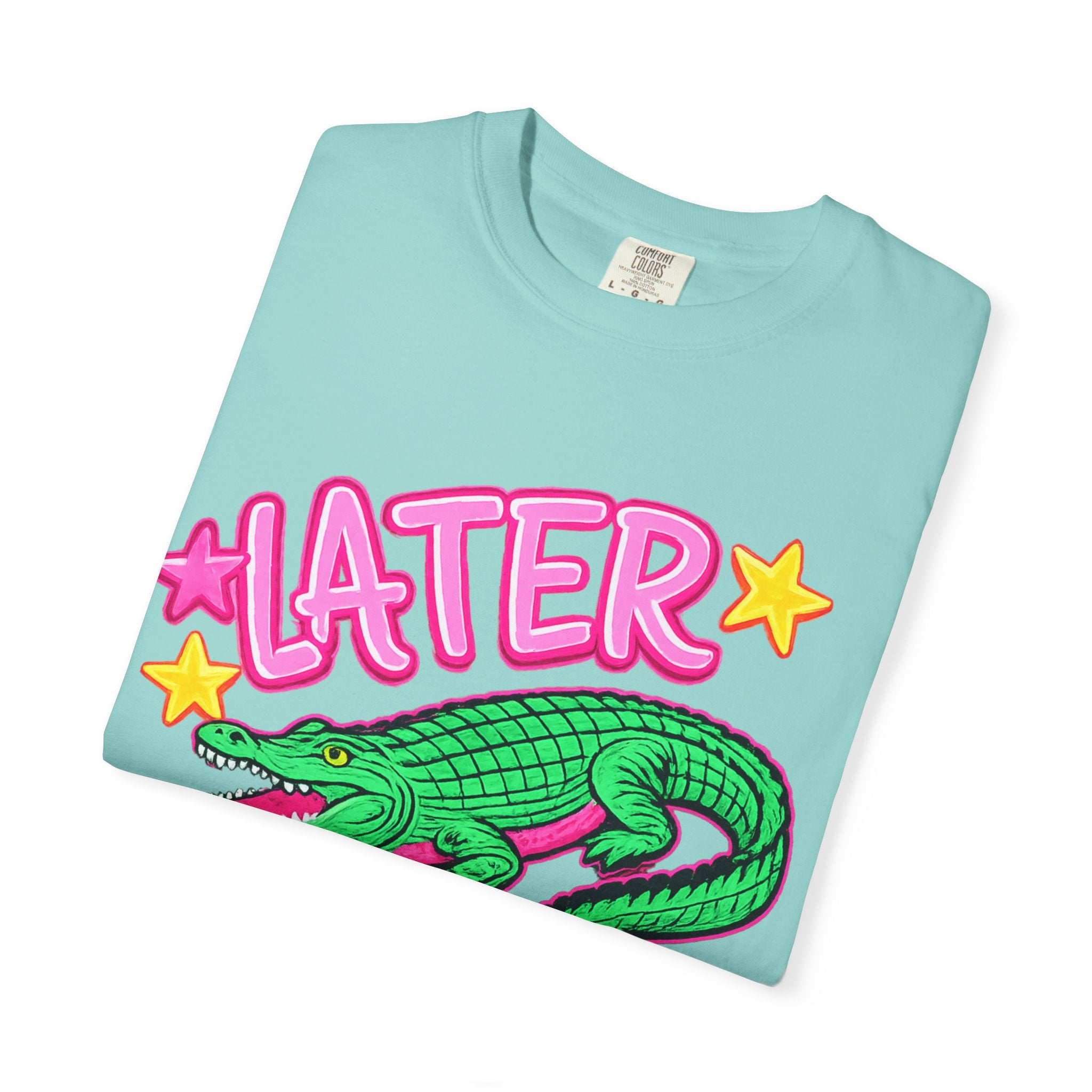 Later, After While Crocodile T-Shirt — Retro Neon Alligator Graphic Tee