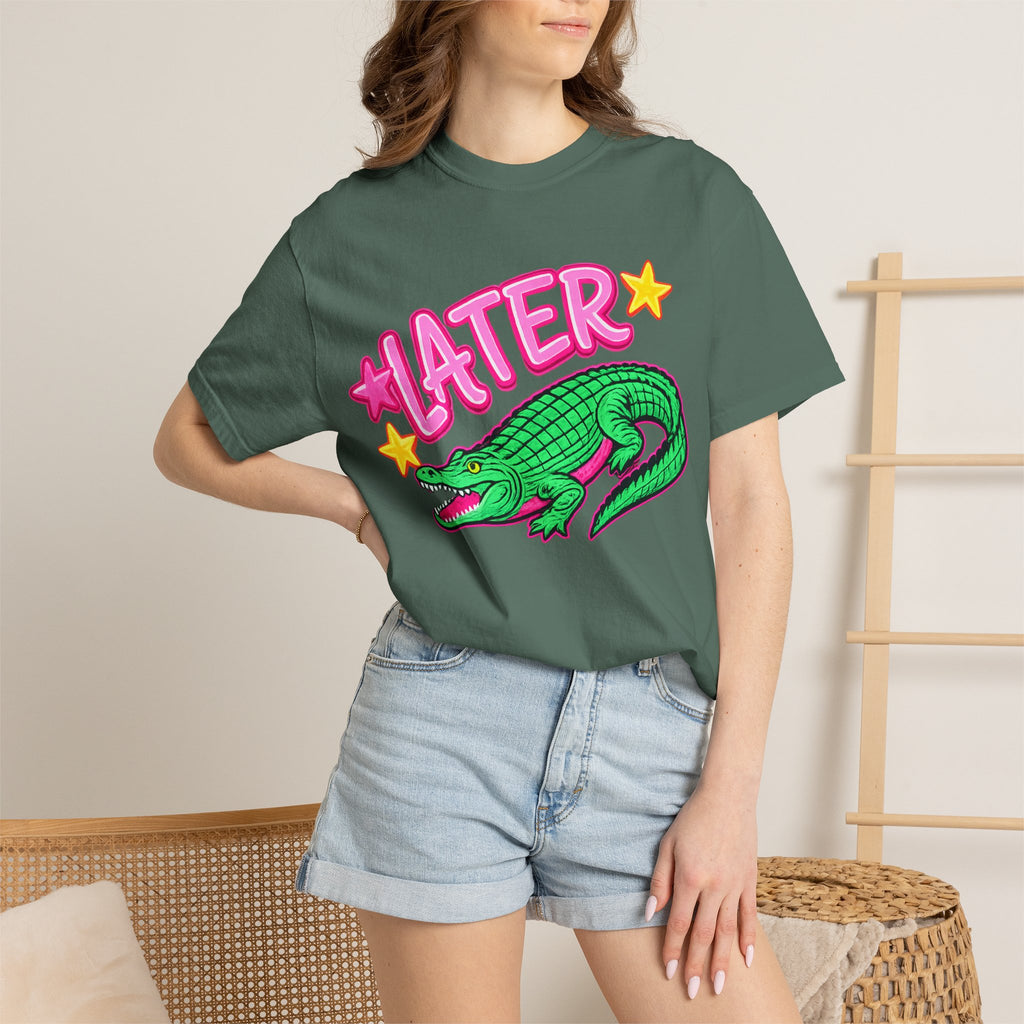 Later, After While Crocodile T-Shirt — Retro Neon Alligator Graphic Tee