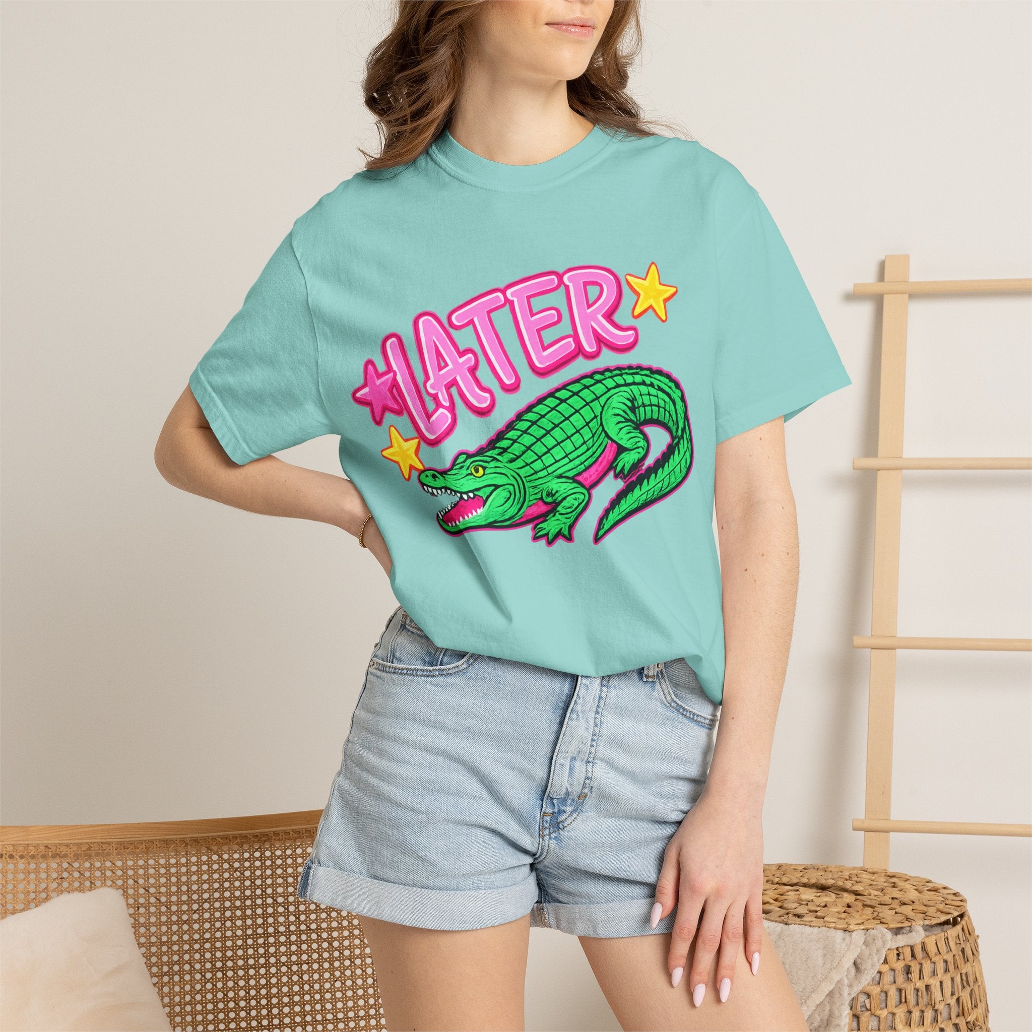 Later, After While Crocodile T-Shirt — Retro Neon Alligator Graphic Tee