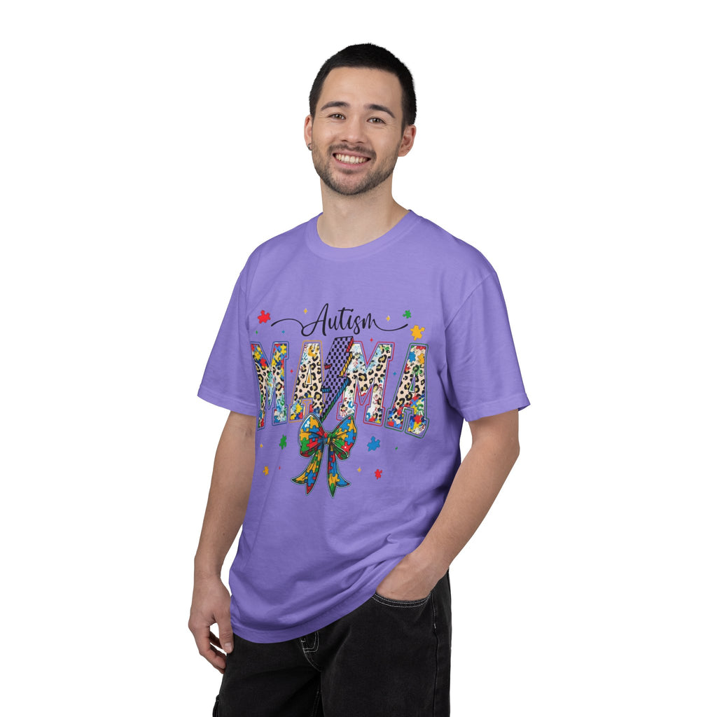 Autism Mama T-Shirt — Colorful Puzzle Ribbon Mom Tee
