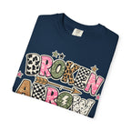 Broken Arrow Graphic T‑Shirt — Retro Patchwork Lettering Tee