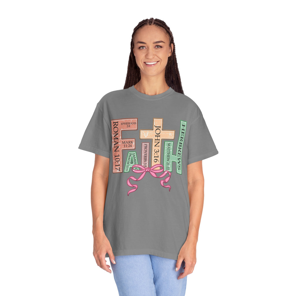 Christian Crosses Scripture Tee — John 3:16, Romans 10:17, Hebrews — Faith Graphic T-Shirt