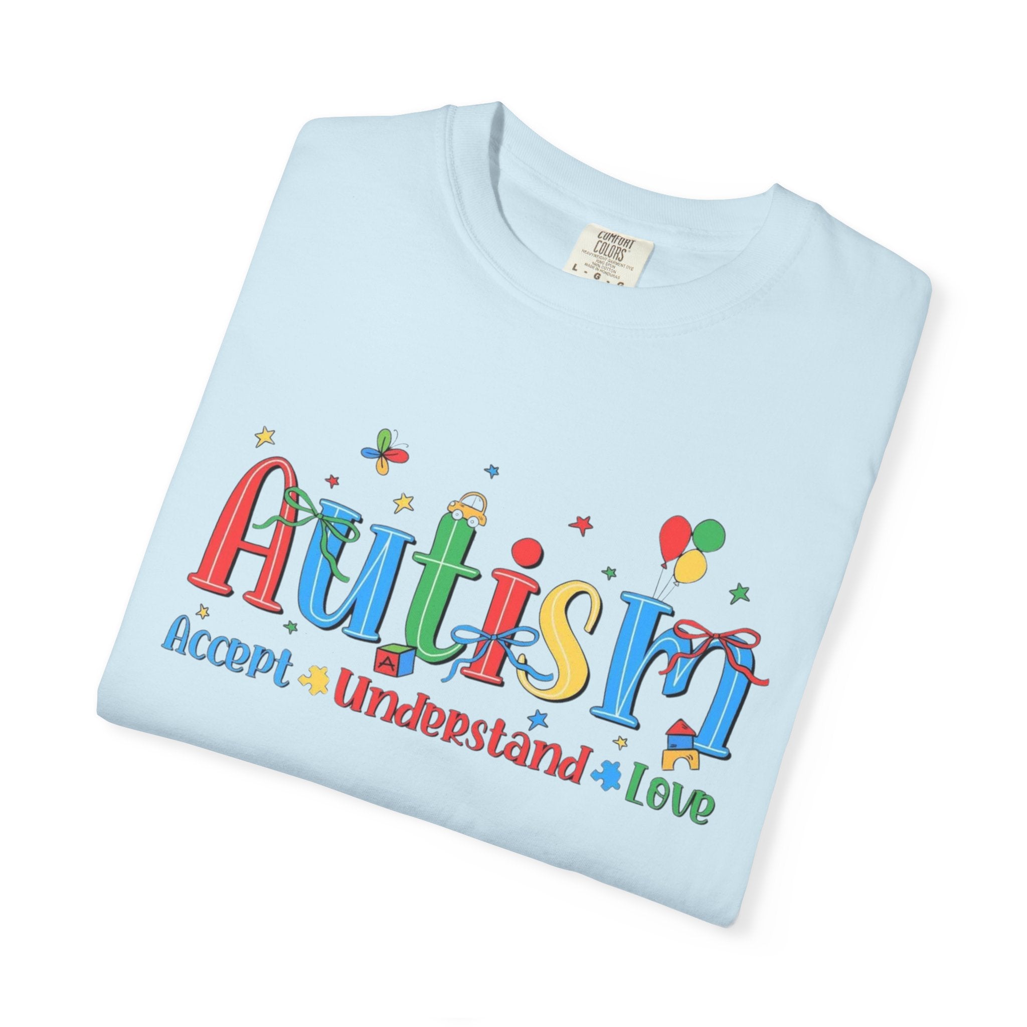 Autism Awareness T-Shirt — "Accept • Understand • Love" Colorful Puzzle Design
