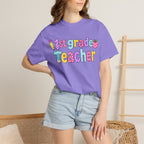 1st Grade Teacher T-Shirt — "Big Hearts Shape Little Minds" Colorful School Teacher Tee