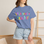 4nd grade Teacher T-Shirt — "Big Hearts Shape Little Minds" Colorful School Teacher Tee