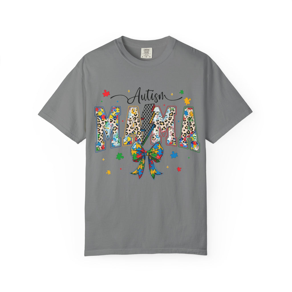 Autism Mama T-Shirt — Colorful Puzzle Ribbon Mom Tee