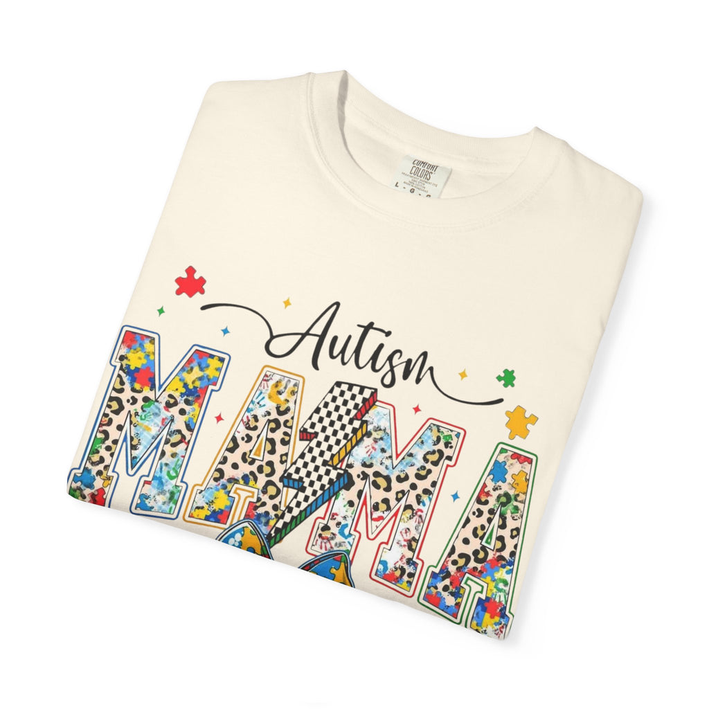 Autism Mama T-Shirt — Colorful Puzzle Ribbon Mom Tee