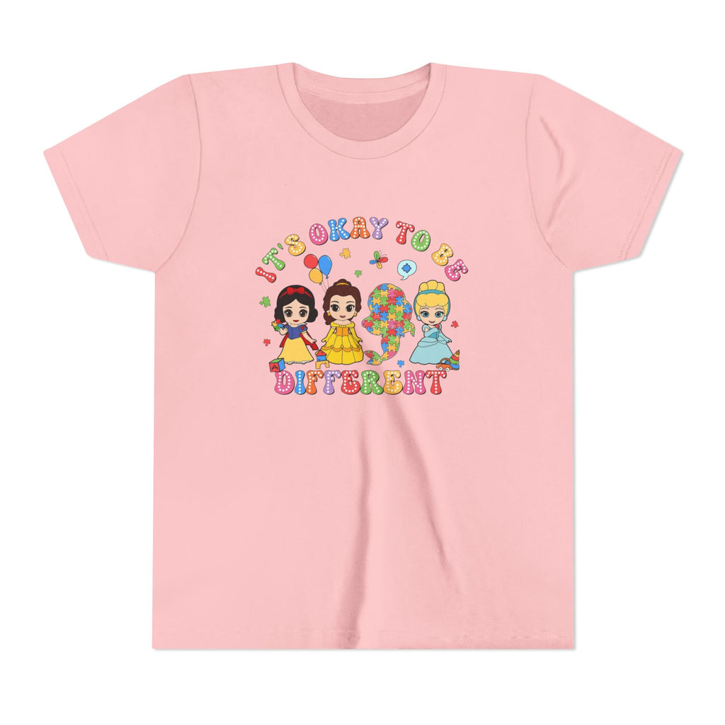 Youth Tee — "It's Okay to Be Different" Diverse Kids Graphic Shirt