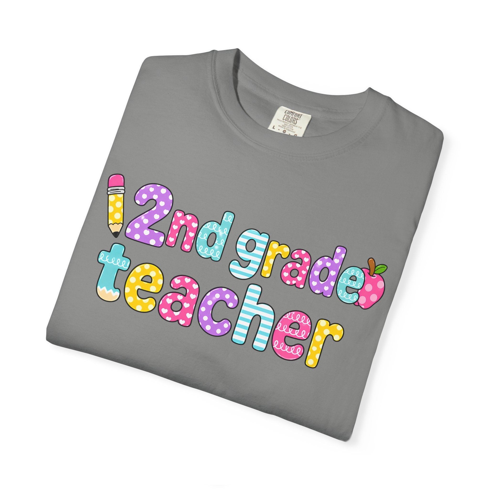 2nd grade Teacher T-Shirt — "Big Hearts Shape Little Minds" Colorful School Teacher Tee