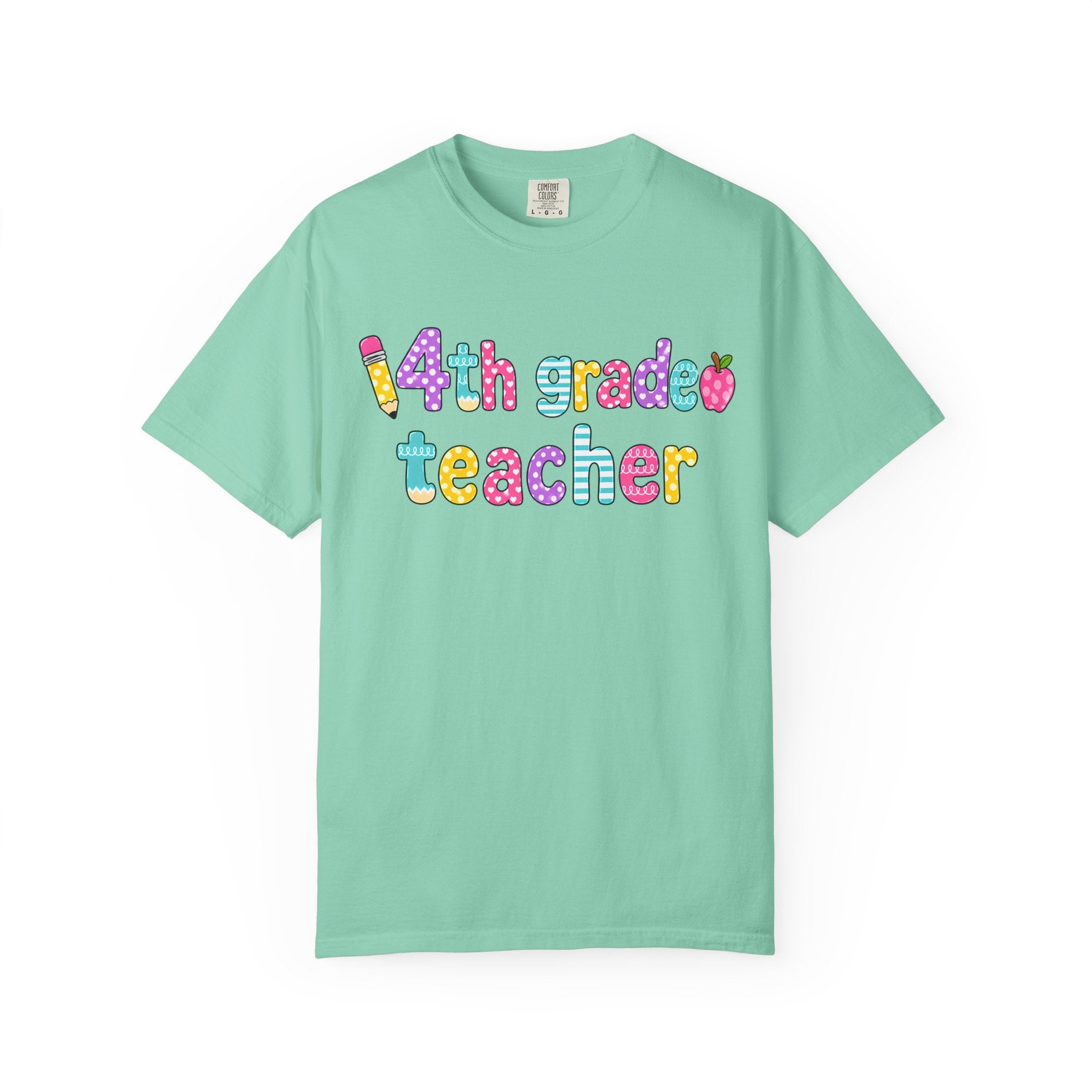 4nd grade Teacher T-Shirt — "Big Hearts Shape Little Minds" Colorful School Teacher Tee