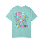 4nd grade Teacher T-Shirt — "Big Hearts Shape Little Minds" Colorful School Teacher Tee