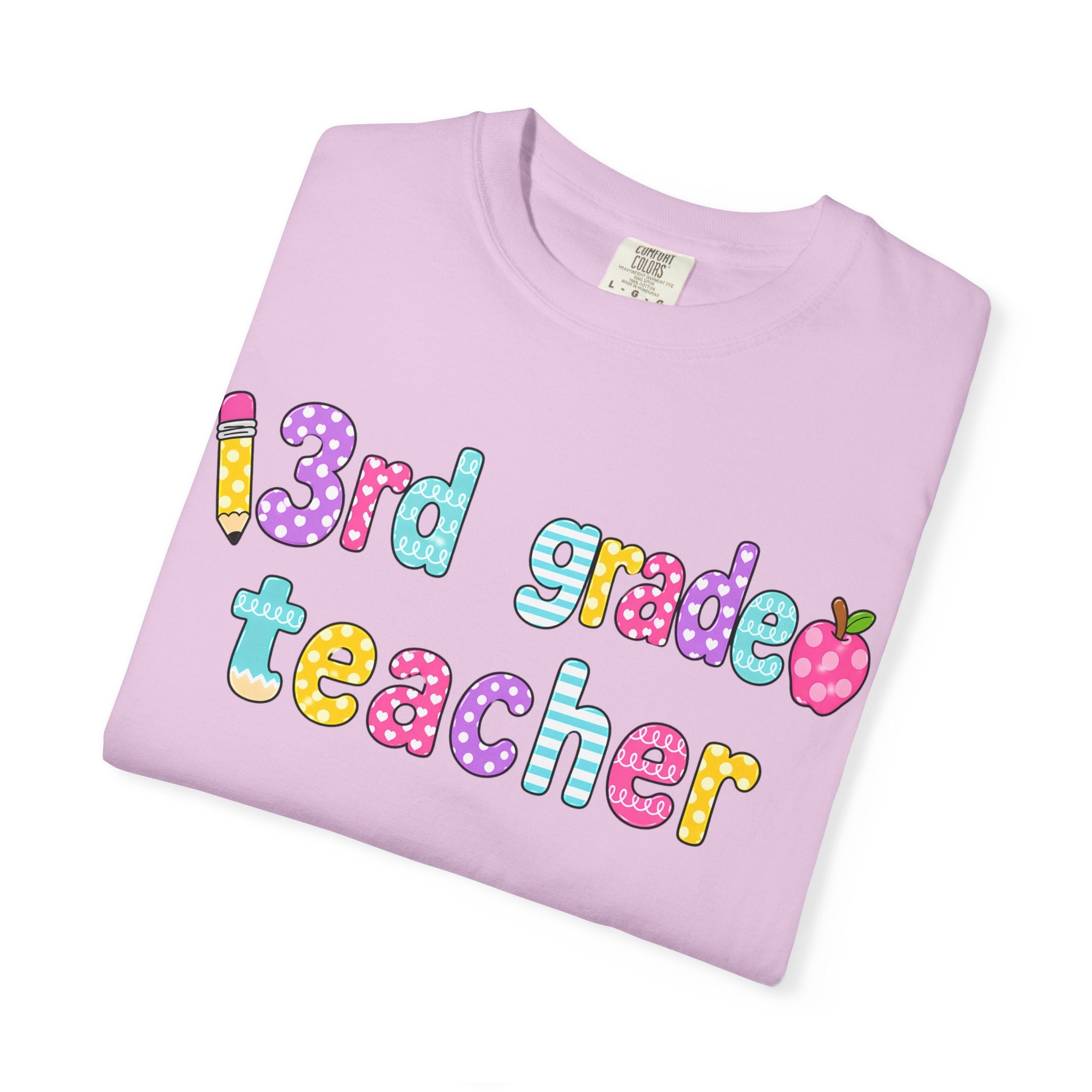 3rd Grade Teacher T-Shirt — "Big Hearts Shape Little Minds" Colorful School Teacher Tee