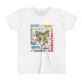 Youth Autism Awareness Tee — Colorful Puzzle Bow Design with Inspiring Words (Hope, Love, Inclusion)