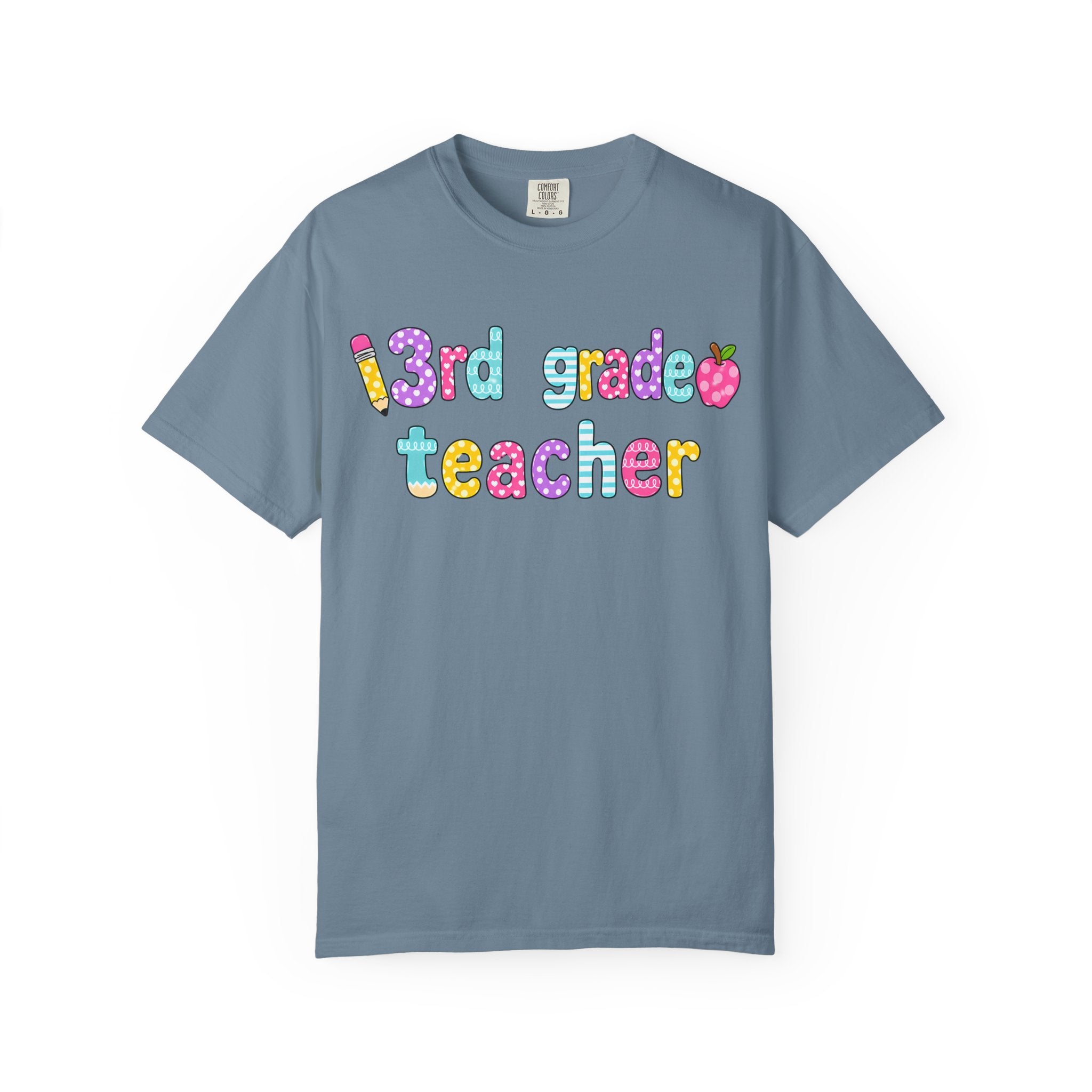 3rd Grade Teacher T-Shirt — "Big Hearts Shape Little Minds" Colorful School Teacher Tee