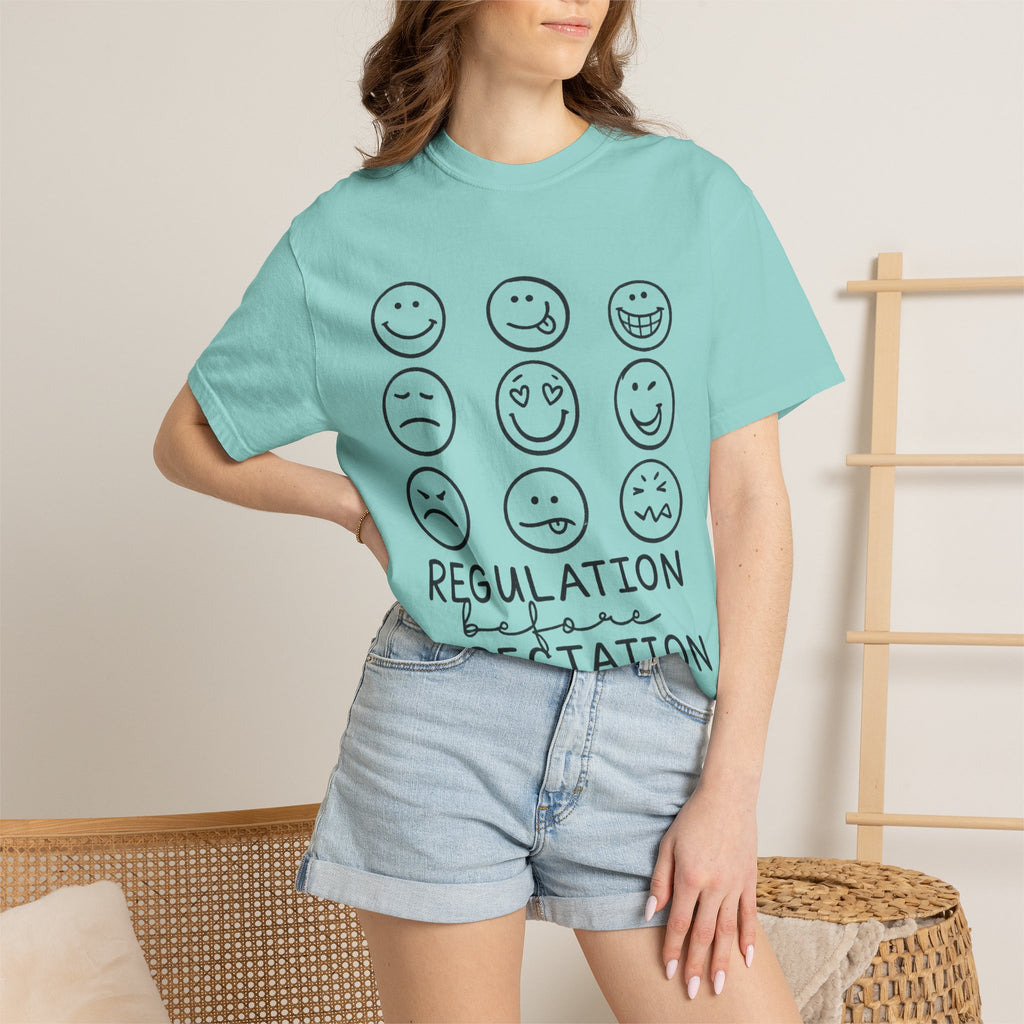 T-Shirt — "Regulation Before Expectation" Emotional Wellness Tee