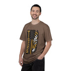 Tigers Flag T‑Shirt — Tiger Face with American Flag Stripe Graphic