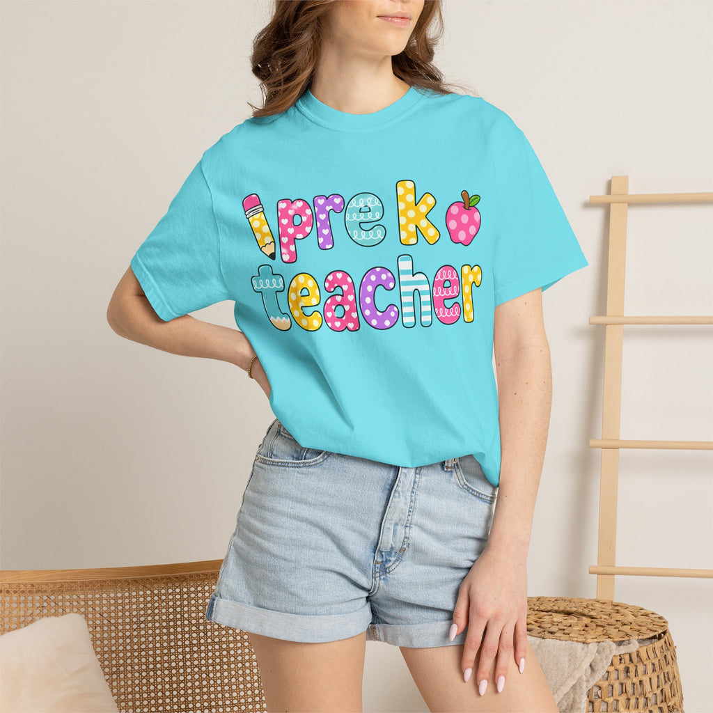 Pre k Teacher T-Shirt — "Big Hearts Shape Little Minds" Colorful School Teacher Tee
