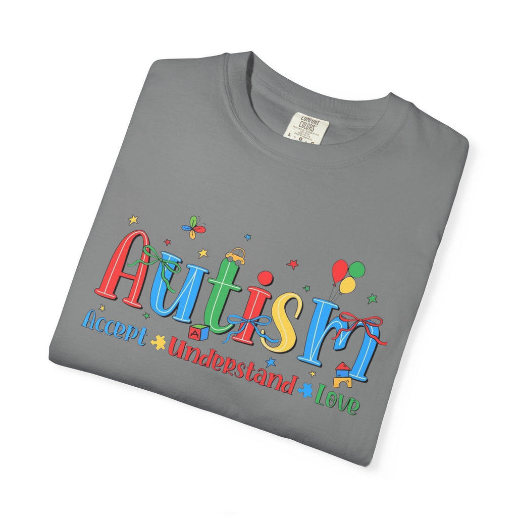 Autism Awareness T-Shirt — "Accept • Understand • Love" Colorful Puzzle Design
