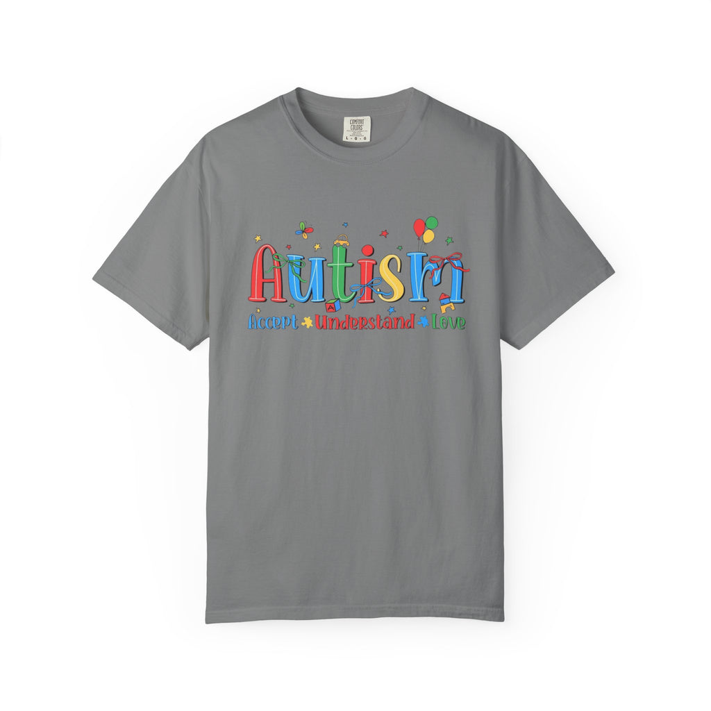 Autism Awareness T-Shirt — "Accept • Understand • Love" Colorful Puzzle Design