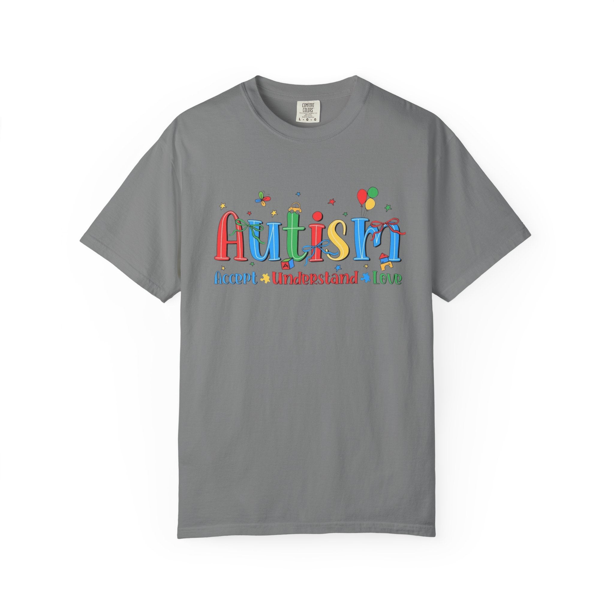 Autism Awareness T-Shirt — "Accept • Understand • Love" Colorful Puzzle Design