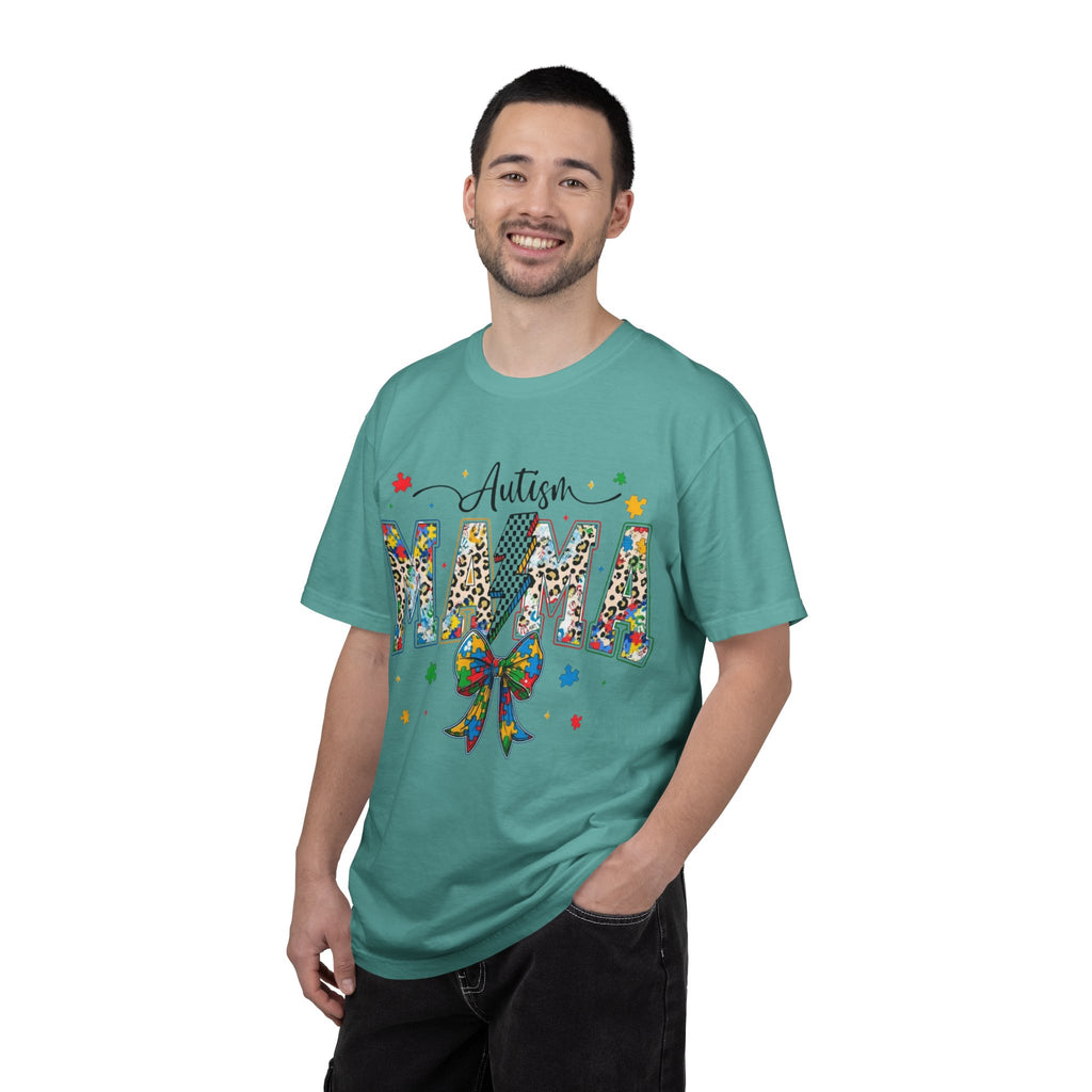Autism Mama T-Shirt — Colorful Puzzle Ribbon Mom Tee