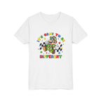 Youth Tee - "It's Okay To Be Different" Rainbow Skate Character Kids T-Shirt