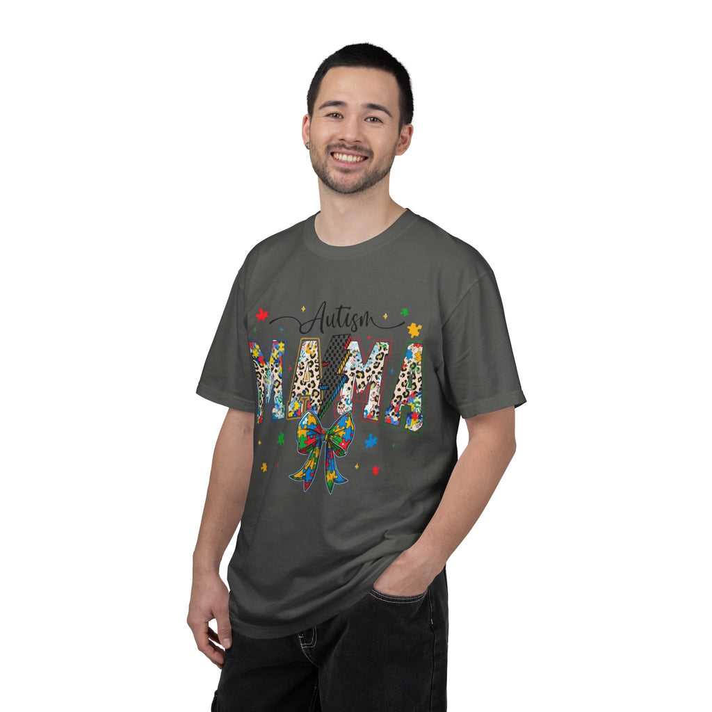 Autism Mama T-Shirt — Colorful Puzzle Ribbon Mom Tee