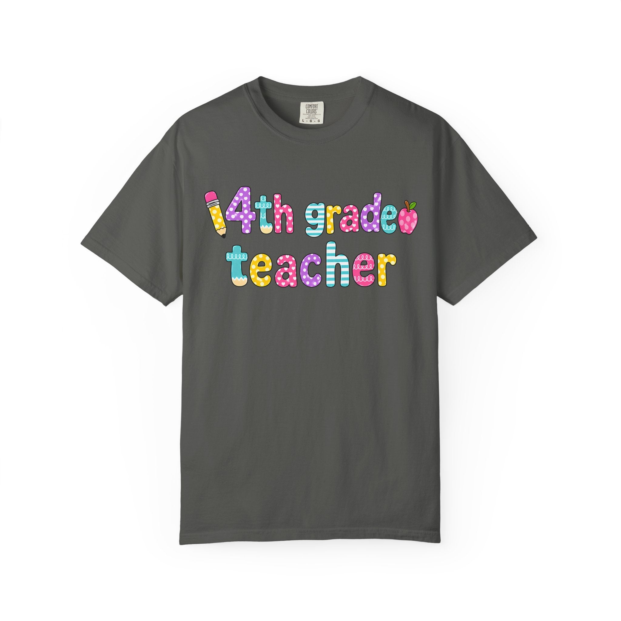 4nd grade Teacher T-Shirt — "Big Hearts Shape Little Minds" Colorful School Teacher Tee