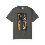 Tigers Flag T‑Shirt — Tiger Face with American Flag Stripe Graphic