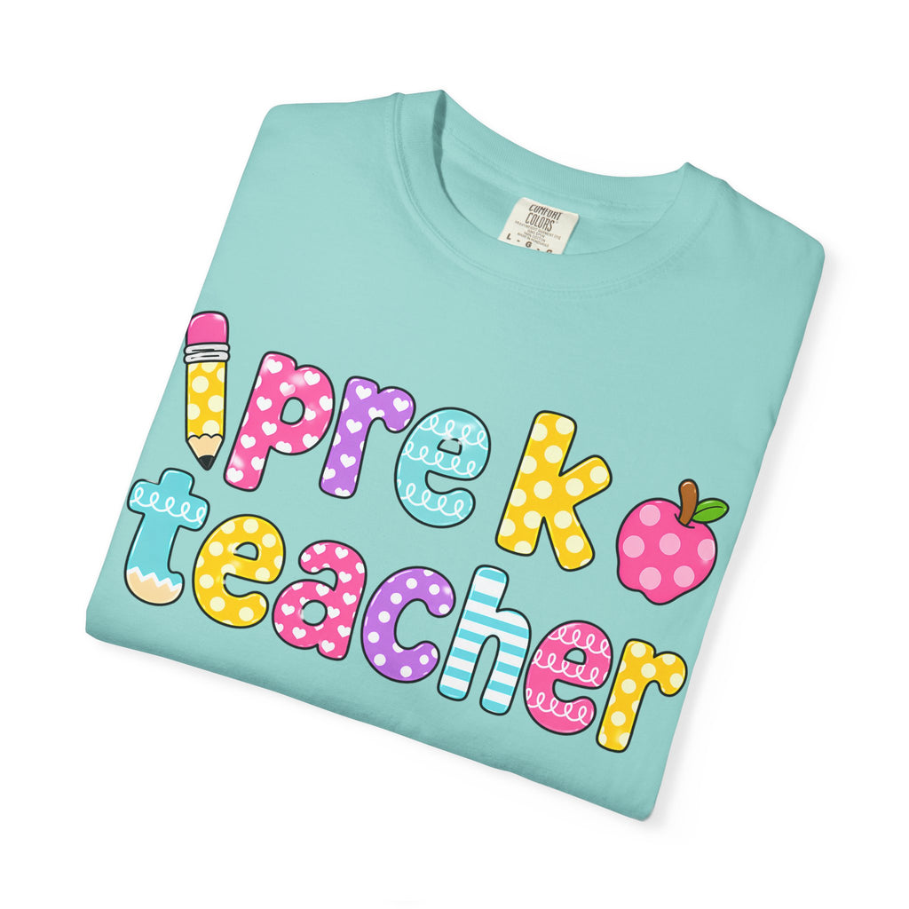 Pre k Teacher T-Shirt — "Big Hearts Shape Little Minds" Colorful School Teacher Tee