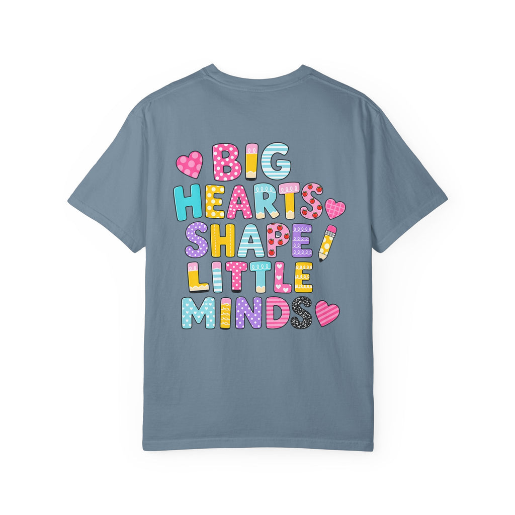 3rd Grade Teacher T-Shirt — "Big Hearts Shape Little Minds" Colorful School Teacher Tee