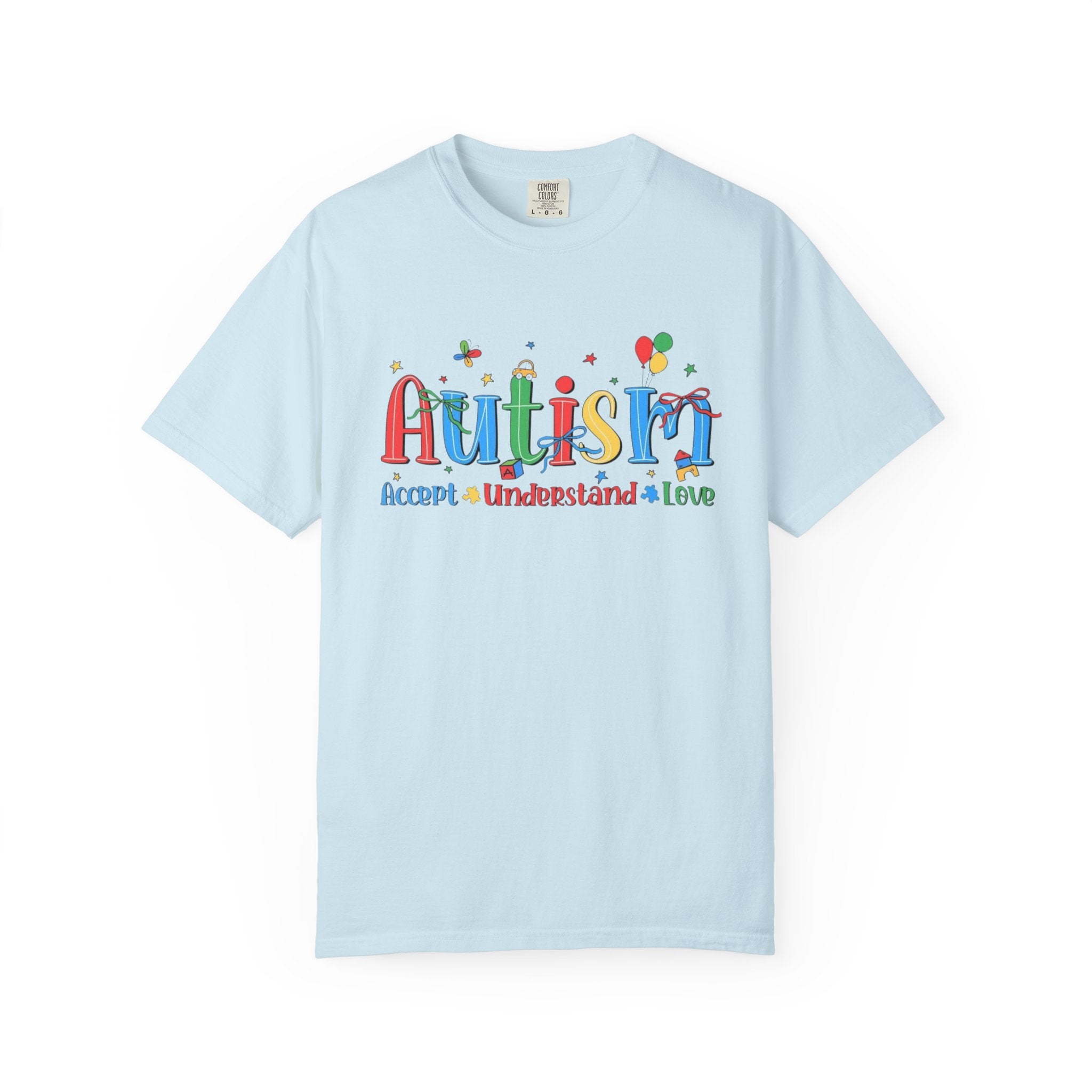 Autism Awareness T-Shirt — "Accept • Understand • Love" Colorful Puzzle Design