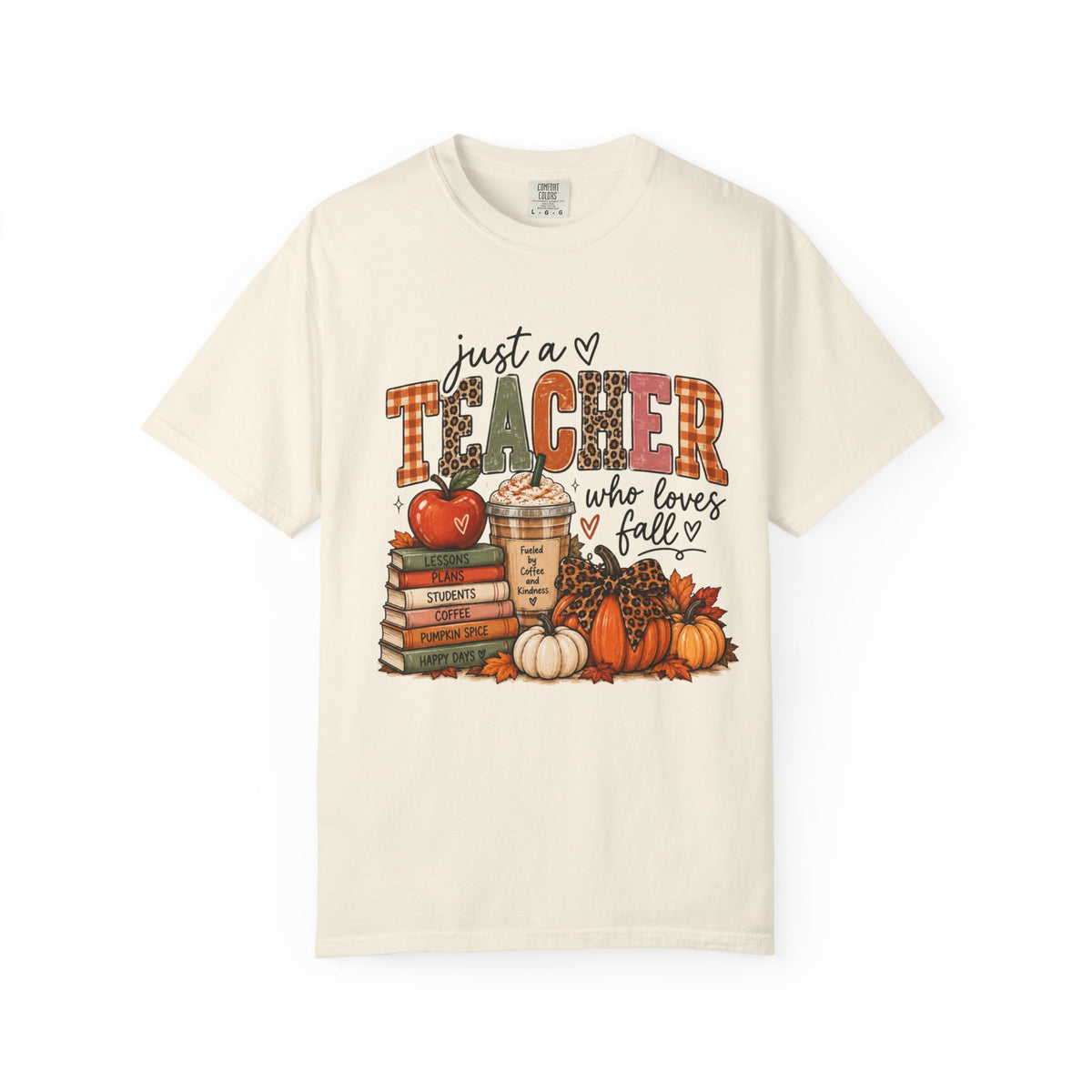 Fall Teacher T-Shirt - "Just a Teacher Who Loves Fall" Autumn Classroom Tee