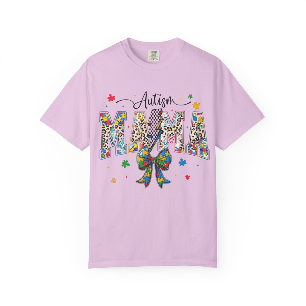 Autism Mama T-Shirt — Colorful Puzzle Ribbon Mom Tee