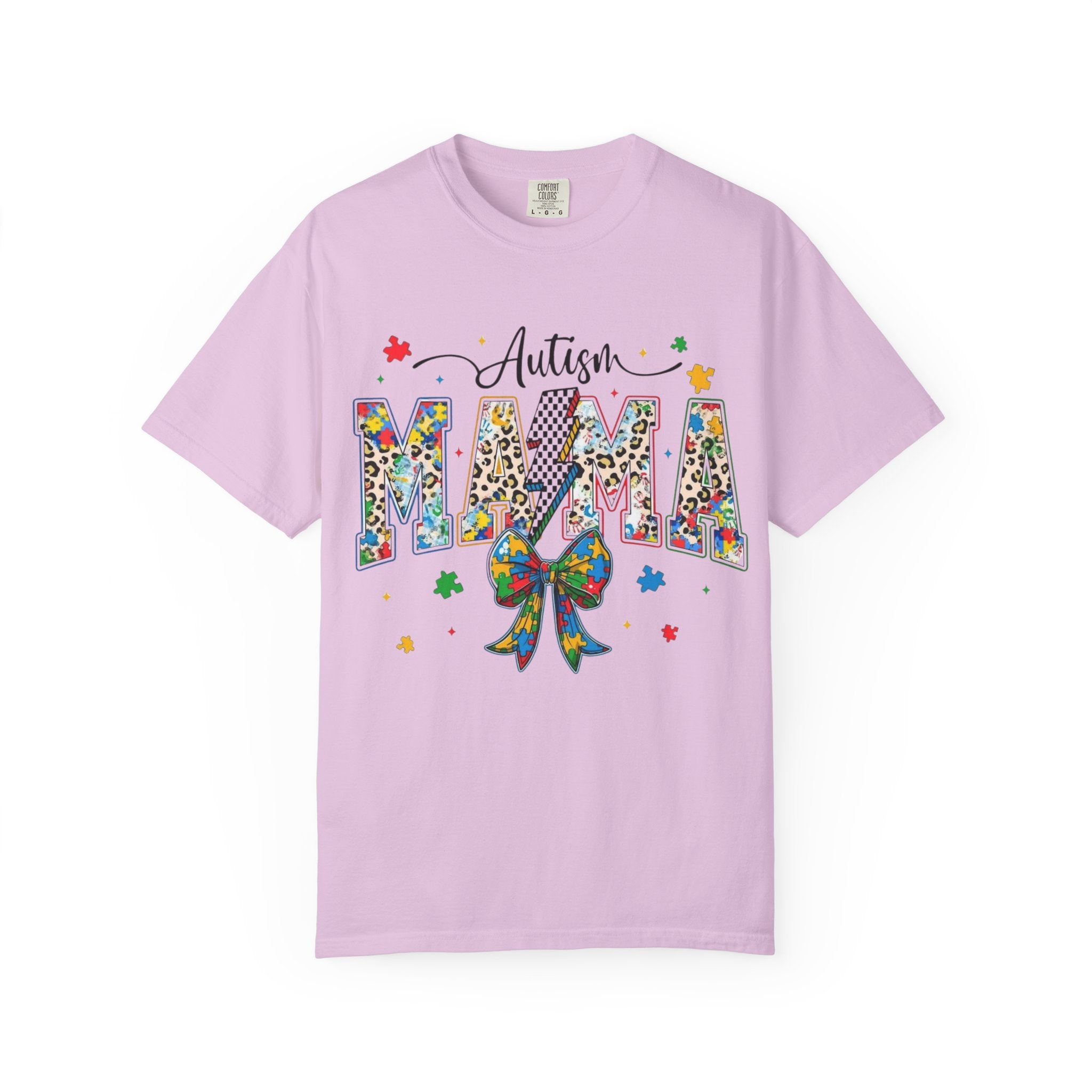 Autism Mama T-Shirt — Colorful Puzzle Ribbon Mom Tee