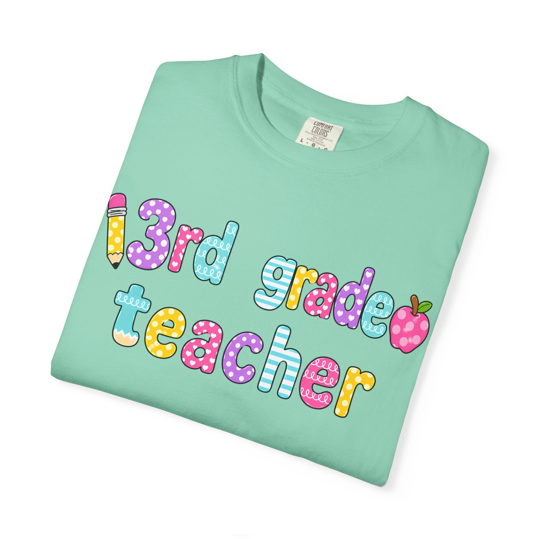 3rd Grade Teacher T-Shirt — "Big Hearts Shape Little Minds" Colorful School Teacher Tee