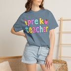 Pre k Teacher T-Shirt — "Big Hearts Shape Little Minds" Colorful School Teacher Tee