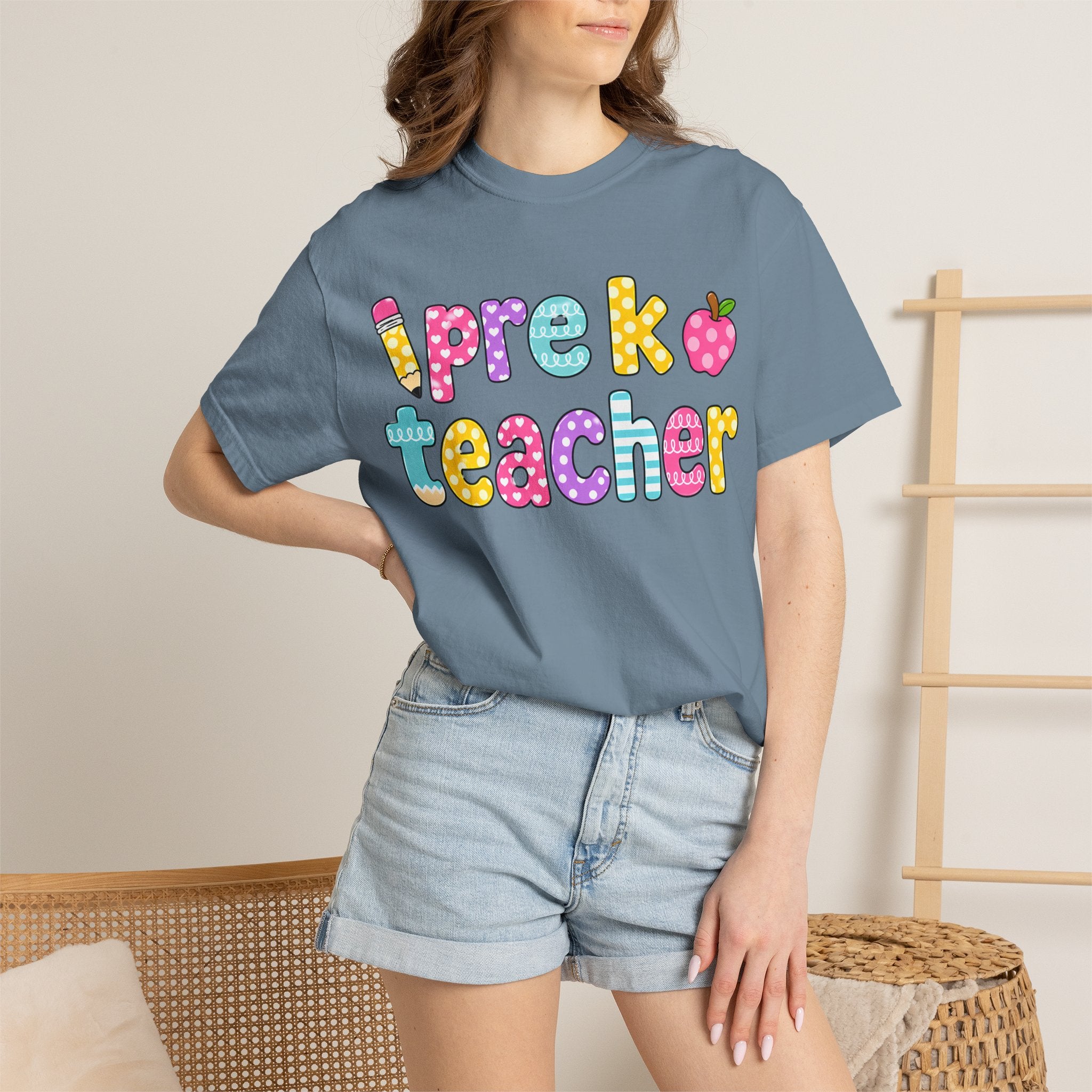 Pre k Teacher T-Shirt — "Big Hearts Shape Little Minds" Colorful School Teacher Tee