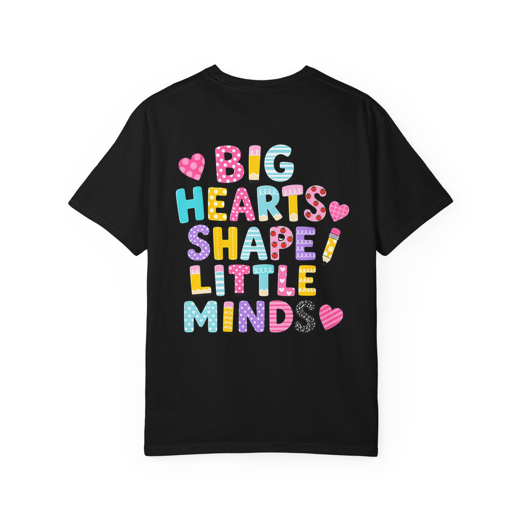 2nd grade Teacher T-Shirt — "Big Hearts Shape Little Minds" Colorful School Teacher Tee