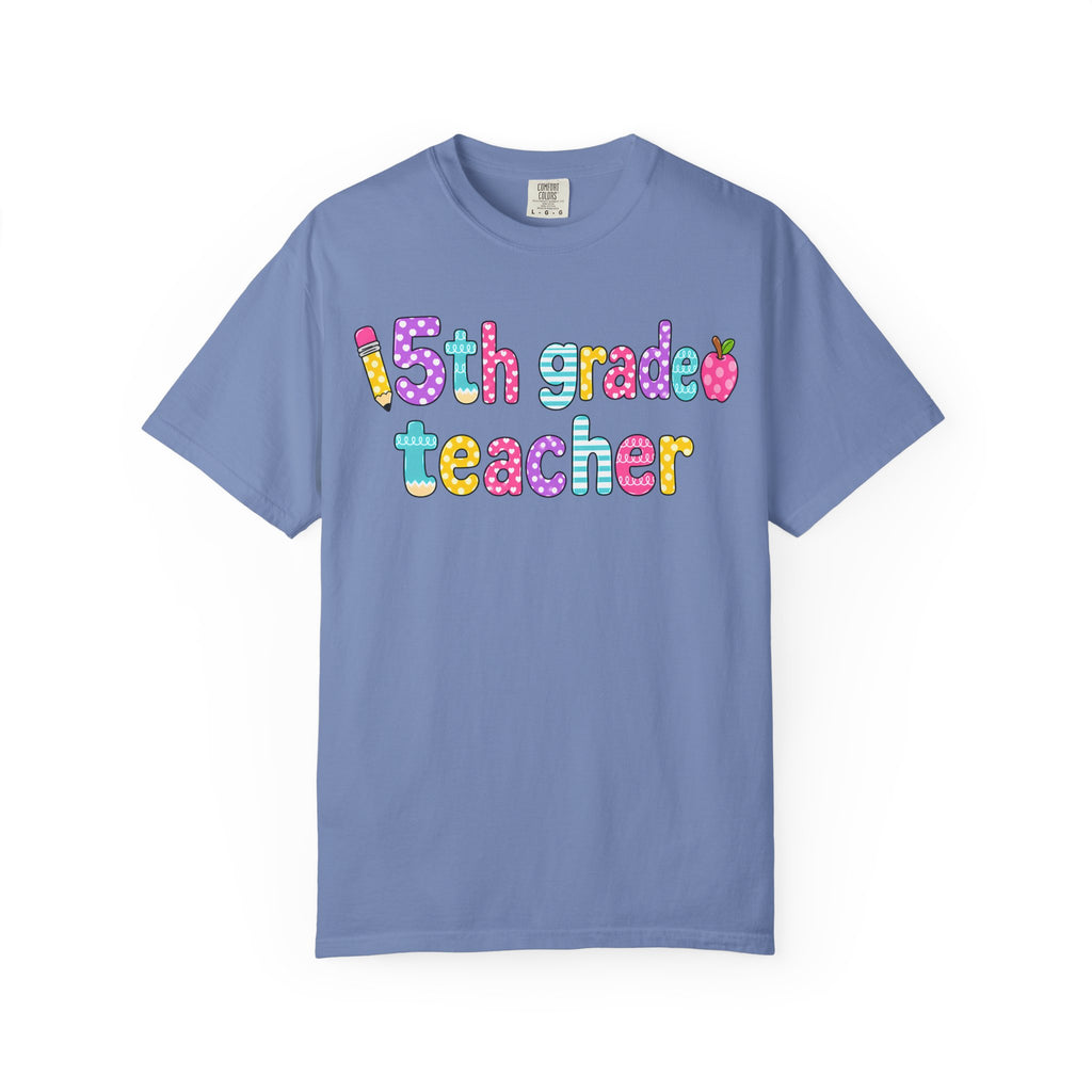 5rd Grade Teacher T-Shirt — "Big Hearts Shape Little Minds" Colorful School Teacher Tee